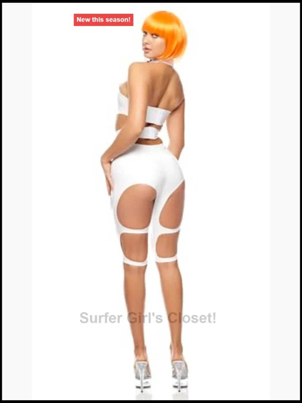 Futuristic Strappy Stretchy Bodysuit Costume with Cutouts